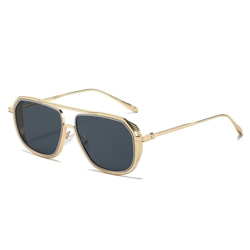 Lunettes de soleil rétro en métal pour hommes avec verres dégradés UV400 tendance style punk chic