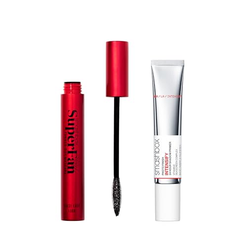 Smashbox Super Fan Lash Lengthening Mascara + Photo Finish Eye Shadow Primer | Includes Super Fan Mascara To Lift & Lengthen Lashes, 0.34 Fl Oz + Intensify Eye Shadow Primer For Longwear, 0.34 Fl Oz