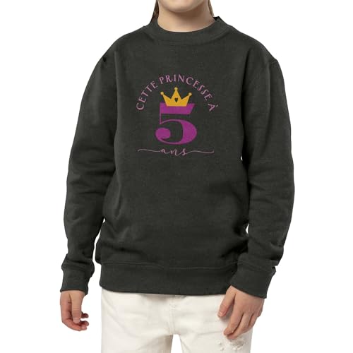 Sweatshirt enfant 5 ans motif princesse avec finitions soignées - 3