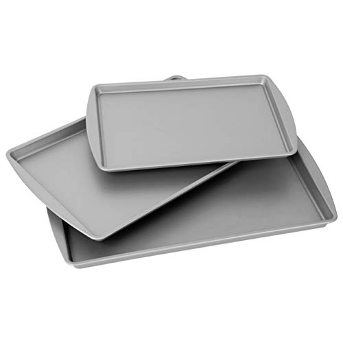 G & S Metal Products Company OvenStuff Non-Stick Set of Three Cookie Pans, Set of 3, gray