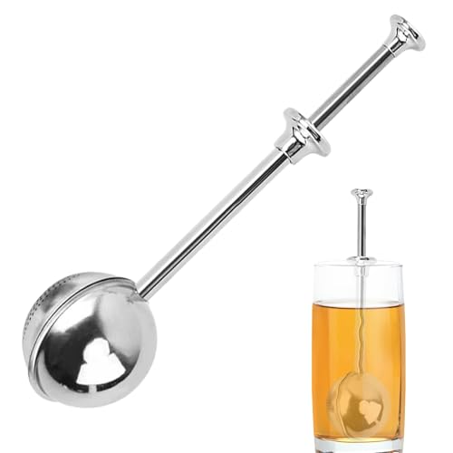 Tea Strainer, Powdered Sugar Wand, 18x5cm, Telescopic Stainless Steel Powdered Sugar Flour Duster, Dusting Wand for Sugars Flour and Spices, Multi-Purpose Kitchen Tool, for Baking and Pastries