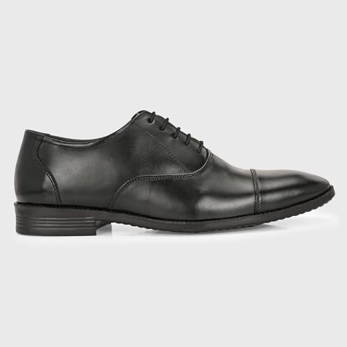 Image of Blue Leather by Centrino Genuine Leather Slip-On Men's Formal Shoe |Stylish with Soft Cushioned Insole |Trendy Non Lace-Up Design |Durable Leather with Anti-Skid Sole | Perfect for Formal Wear (4021)