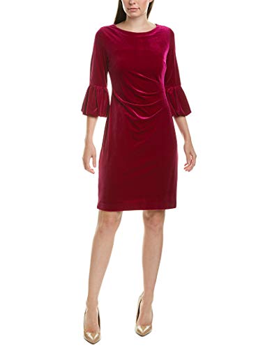 Jessica Howard Women s Bell Sleeve Side Tuck Sheath Dress, Magenta, 12