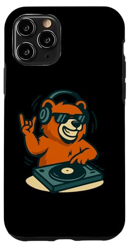 Tourne-Disque Amusant avec Ours DJ pour Amateur de Musique Coque pour iPhone 11 Pro