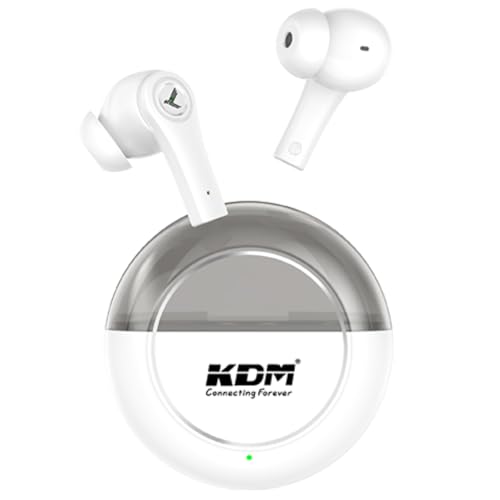 Image of KDM - E5 Smilepods Truly Wireless in Ear Earbuds with 30hrs Playtime, ENC, Voice Changing, Low Latency, Buds TWS, White