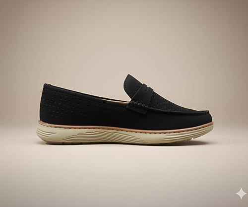 Image of Kraasa Men Denim Causal Loafers | Premium Breathable Upper | Driving Loafers | Lighweight Slip-On's | Soft Cushioned Insole | Super Flexible, Comfortable for Men