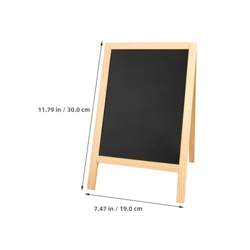 Mini pizarra de madera con soporte estable de doble cara y superficie borrable 7