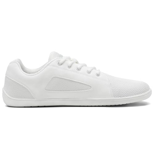 SAGUARO Barfußschuhe Luck Ⅰ- Barfußschuhe Damen Barfussschuhe Herren Minimalistische Barfuss Breiter Zehenbox Walkingschuhe Outdoor Hallen Fitnessschuhe mit Zero-Drop DuckStride Weiß,Gr.39