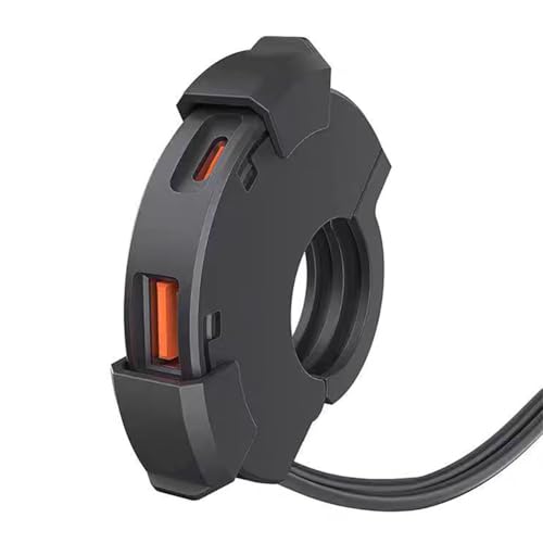 LSYQFB Cargador USB Moto para Yamaha MT-01 MT-03 MT-10 FZ10 MT-125, Doble Puerto USB Type-C Carga Rápida Impermeable Antipolvo