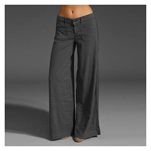 Pantalon large d'été femme grande taille fluide avec fermeture zip