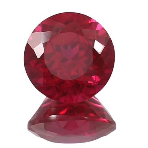 Rubis naturel rond à facettes de 7 mm pour joaillerie et bague haut de gamme
