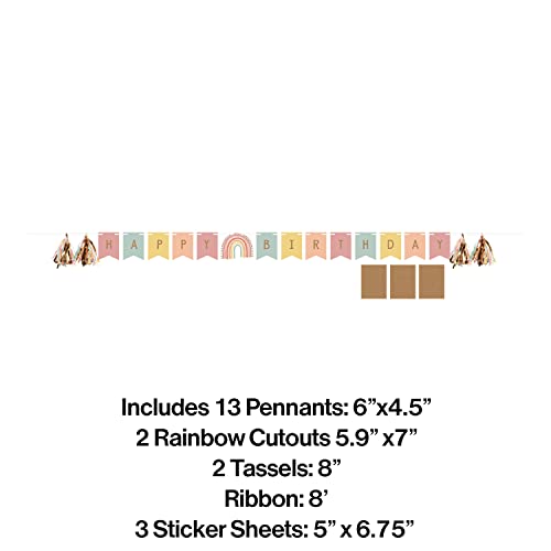 Party Creations Kids 1St Birthday Boho Rainbow Party Supplies Pack Includes Bohemian Disposable Paper Plates, Napkins, Table Cover And First Birthday Party Decorations For 24 Guests (116 Pieces) #TOP6