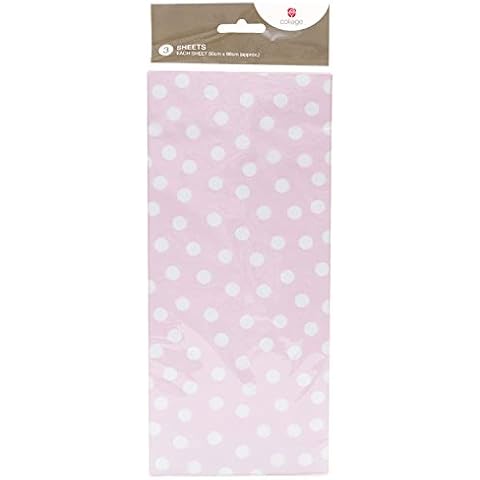 Tissue Paper Pack For Girls - 3 Sheets - Pink and White Polkadot Design, By UK Greetings Cover