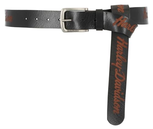 Harley-Davidson Women's Long Tail Laser Etch Genuine Leather Belt – Black2