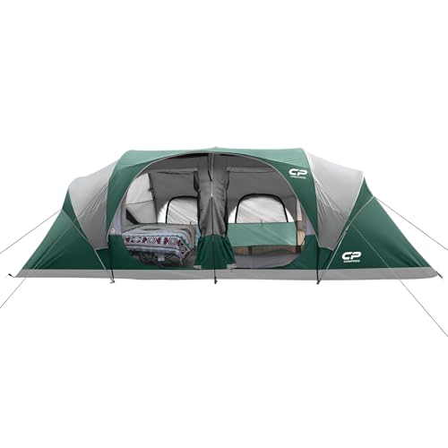 CAMPROS CP Tent 12-Person-Camping-Tents,3 Room Family Tents,Waterproof Windproof Family Tent with...