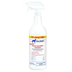 Flea Halt Water Based Flea Tick Spray for Dogs Plus Citronella Scent 40 fl oz