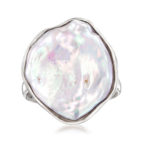 Ross-Simons 18-21mm Cultured Keshi Pearl Ring in Sterling Silver. Size 7