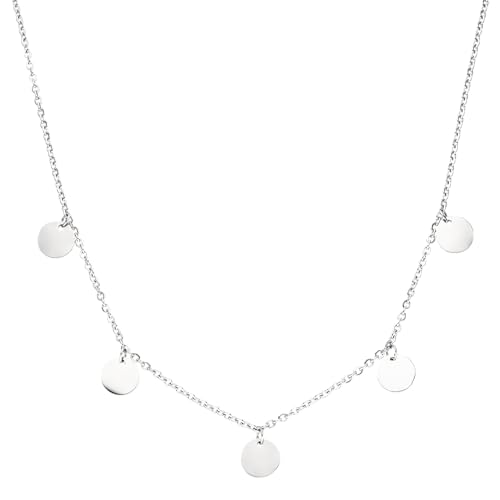 Purelei Kalea Kette Damen (Platinum) – Halskette Damen aus langlebigem Edelstahl – Wasserfeste Kette mit Anhänger – 40-45 cm Länge verstellbar – Halskette für deinen individuellen Look