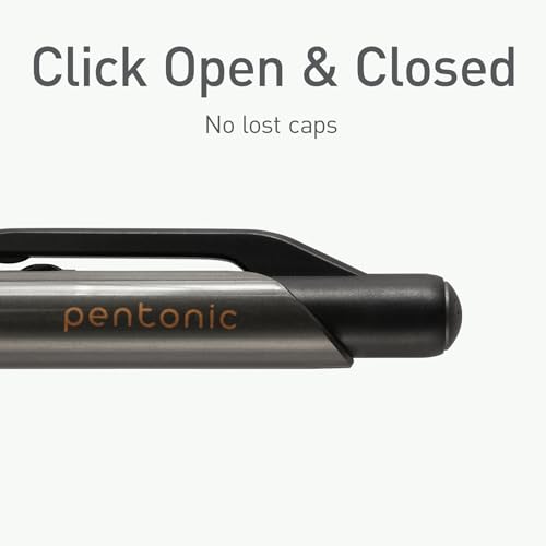 Pentonic G-RT Bolígrafos Gel Retráctiles, Pack de 5 Negro miniatura 5