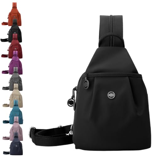 Sac à bandoulière étanche 3 en 1 en toile Oxford noire résistante