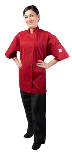 Image of Mercer Culinary Millennia Air Short Sleeve Men's Cook Jack with Full Mesh Back, Large, Black