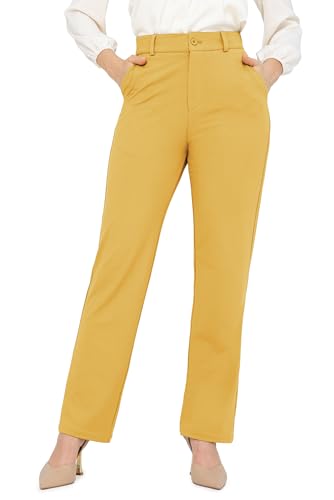 Image of Bamans Dress Pants Women Work Business Office Straight Leg Slacks
