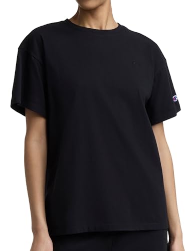 Image of Champion Women's Classic Short Sleeve Graphic T-Shirt, Loose Fit, Script Logo