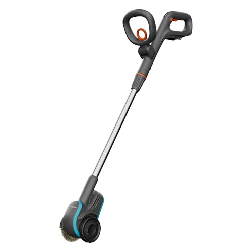 gardena spazzola a batteria per erbacce easyweed 1800/18v p4a solo: rimuove erbacce dalle fughe, facile da maneggiare, spazzola con setole in acciaio, paraschizzi, senza fili (14820-55)