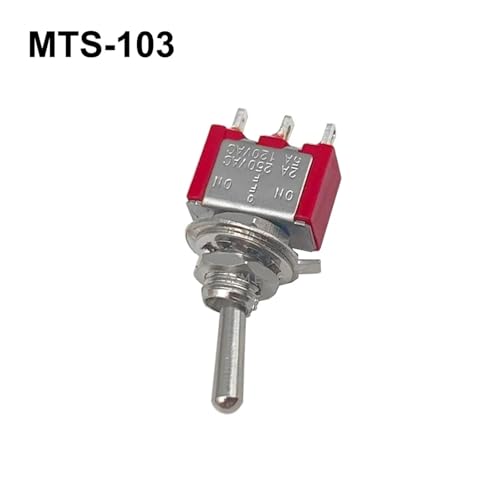 MTS-103 interruptor de 3 posiciones ON-OFF-ON miniatura para componentes electrónicos de 3 pines 2