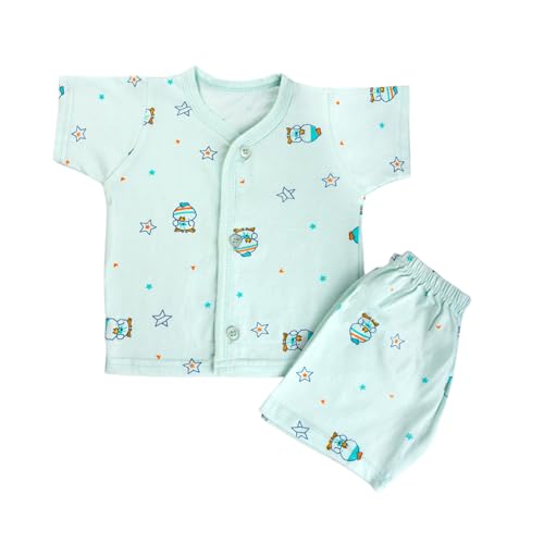 Image of Lil' Shark Baby Cotton T-Shirt & Shorts Set | 100% Pure Cotton Summer Wear for Baby Boys & Girls | Soft, Breathable Infant Casual Outfit | Printed T-Shirt with Shorts Set
