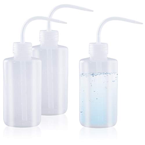 Keleily Apriete la Botella 500ml 3 Piezas Botella de Lavado de Seguridad Botella de Lavado Laboratorio con Boca Estrecha para Planta, Flor, Suculenta, Laboratorio, Transparente