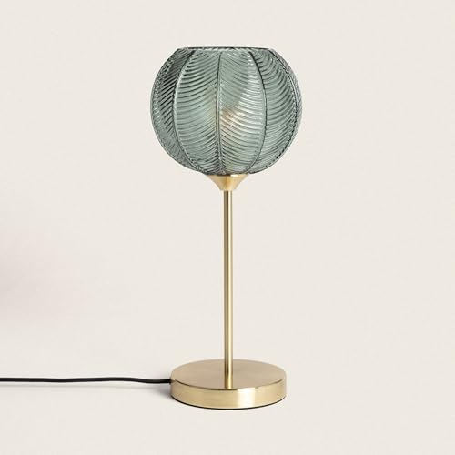 LEDKIA LIGHTING - Lampe à Poser Métal et Verre Klimt | Design Classique 1920s | Compatible Ampoule LED E27 | Utilisation Intérieure IP20 | Pour Salon, Chambre,...