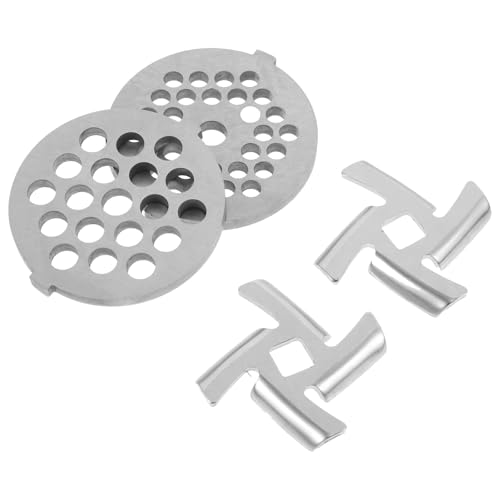 SHINEOFI Disques de Coupe en Acier Inoxydable 5 pour Hachoir à Viande Lot de 4 Pièces Accessoires Robustes pour Hachoir Électrique Compatibles pour Broyage Rapide Cuisine