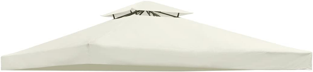 10x10 Gazebo Canopy Top,Replacement Canopy 10x10,2-Tiers Weather-Resistant Gazebo Cover Replacement,Perfect Canopy Cover for Grill Gazebo & Outdoor Shelter,Easy to Install Gazebo CoverBeige