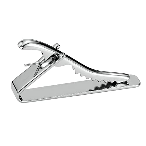 Pisacorbatas de acero inoxidable plateado con acabado premium para trajes de hombre elegantes 5