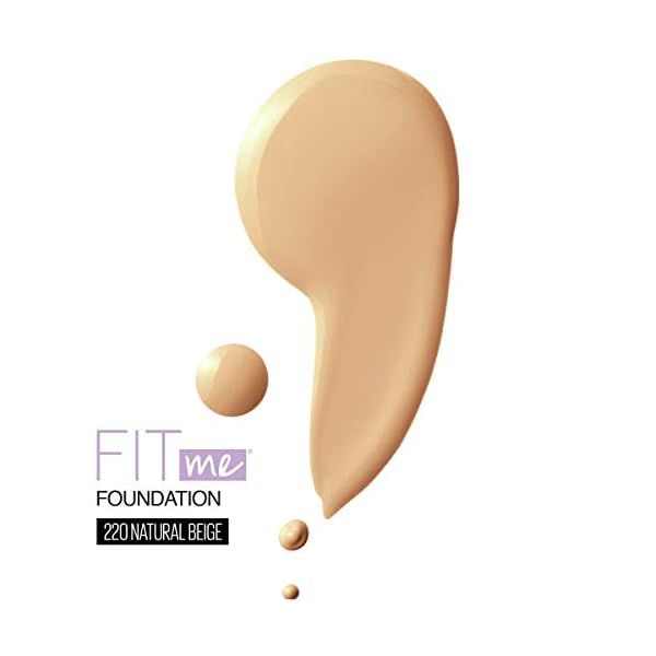 Maybelline Fit Me Dewy + Smooth Liquid Foundation Makeup, Natural Beige, 1 Count (Packaging May Vary)