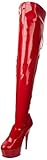  Pleaser Damen DELIGHT-3063 Kurzschaft Stiefel, Rot (Rot (Red STR Pat/Red), 36 EU