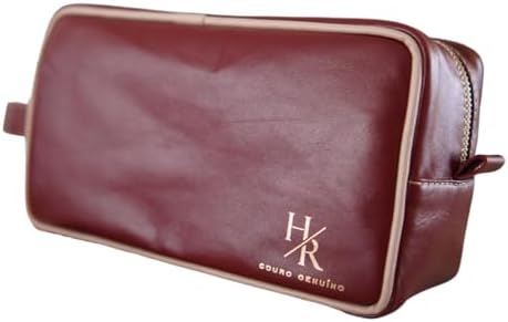 Necessaire de couro legitimo masculina e feminina resistente para...