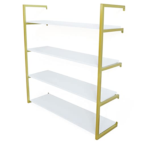 Eapmic 4-Tier 36in Floating Wall Shelves,Wall Mounted Storage DIY Open Bookshelf Decor Book for Living, Dining Room, Office, Wood Wall Shelf with Metal Brackets (4-Tier,36in,Gold) Eapmic 4-Tier 36in Floating Wall Shelves,Wall Mounted Storage DIY Open Bookshelf Decor Book for Living, Dining Room, Office, Wood Wall Shelf with Metal Brackets (4-Tier,36in,Gold)