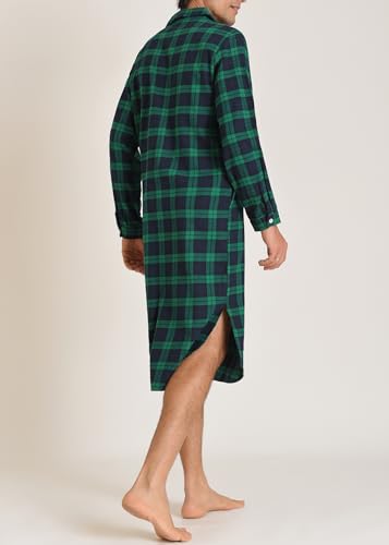 Latuza Men's Cotton Flannel Nightshirts Long Sleeve Night Gown3