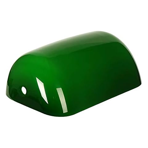 FIEVRE Lamp Shade Replacement Glass Banker Desk Lamp Shade for Desk Lamp Bedside Lamp Home Office Bedroom Study Room (Green) Cover