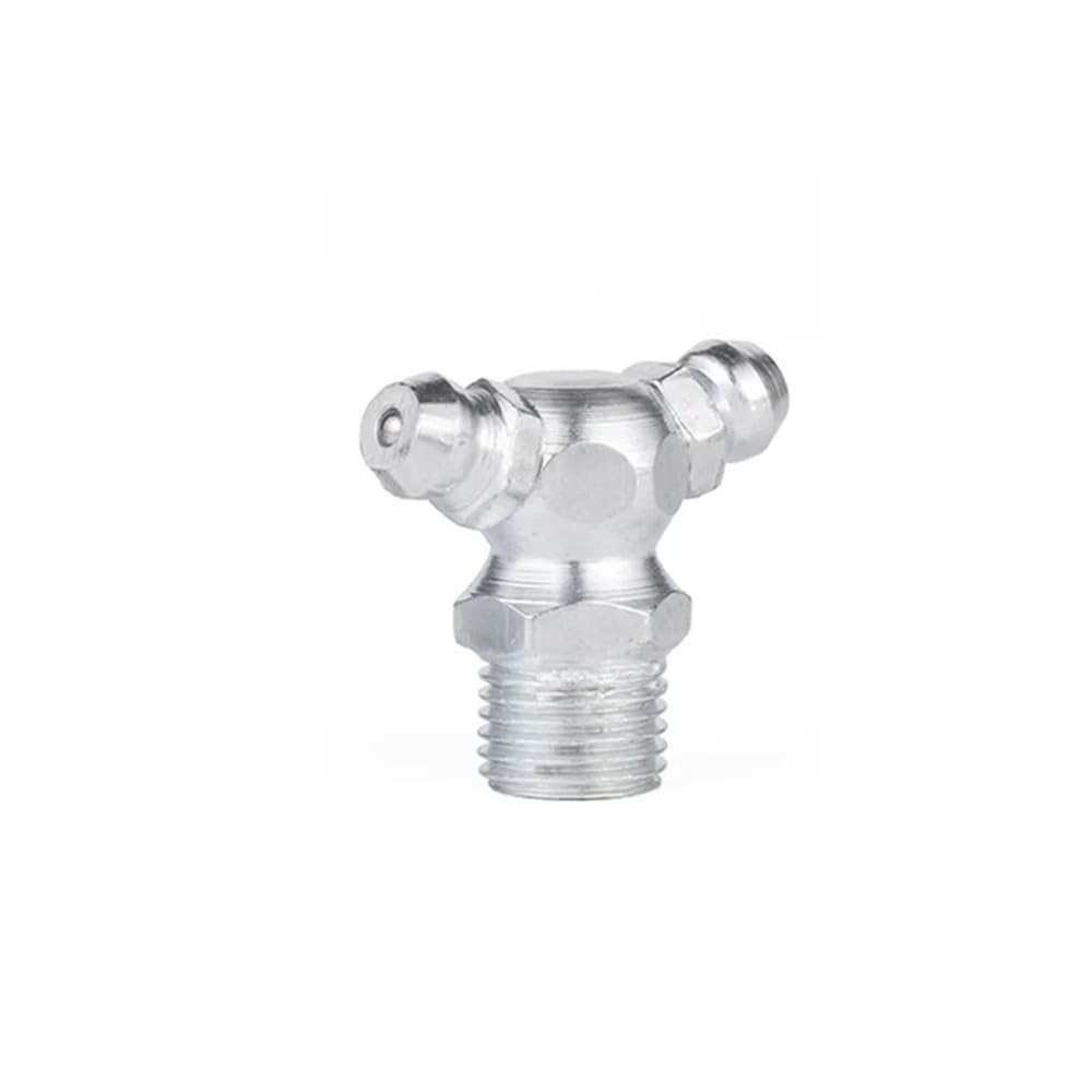 Tdxswtfh Men's Grease Fitting Fit For M6 M8 M10 Thread Iron Double Head Elbow Type Hydraulic Oil Zerk Grease Nipple Tube Pipe Fitting(M8x1)
