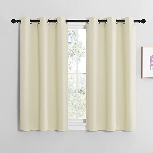 NICETOWN Room Darkening Curtain Panels for Living Room, Thermal Insulated Grommet Room Darkening Draperies/Drapes for Window (Beige, 2 Panels, W42 x L40 -Inch) Beige 42"W x 40"L (Pack of 2)