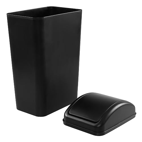 Caneca de basura pequeña 12 litros con tapa basculante negra miniatura 5