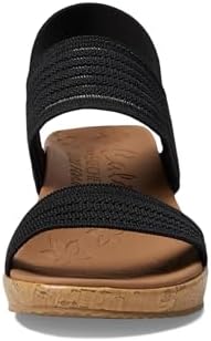 Skechers Women's Sandals Sneaker, Black Engineered Knit Mesh, 9 | Image 1