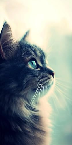 Diamond Painting animal, DIY diamond painting niños gato, Kit Manualidades Adulto, Punto de Cruz Diamante para Niños, Kits de Pintura Diamante 5D Completo, Artesanal para Decoración 100x200cm k-43