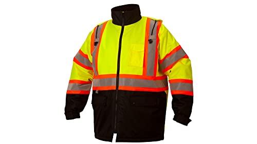 Pyramex Rcp32 Series Hi Vis Lime Waterproof Parka X3 #TOP1