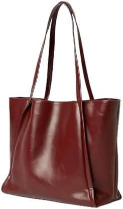 Women's Leather Shoulder Bag | Large Capacity for School, Work, T...