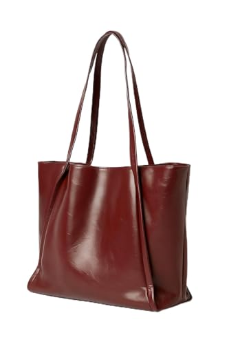 Women's Leather Shoulder Bag | Large Capacity for School, Wo...