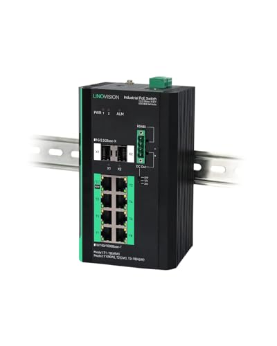 Image of LINOVISION Industrial 8 Ports Gigabit Managed PoE Switch with DC12~57V Input, L2 Management, RS485 Serial Port, DC 12 /24V Output, BT 90W Output